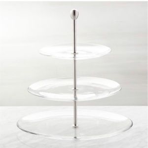 Three tier glass dessert server